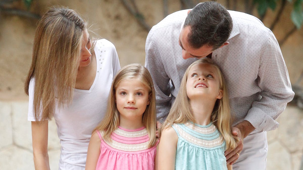 Kong Felipe, dronning Letizia, prinsesse Leonor og prinsesse Sofia.