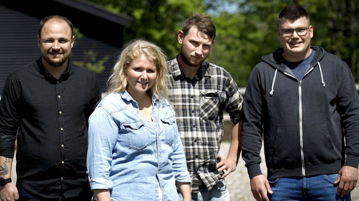 Stine med Daniel, Niels og Benjamin