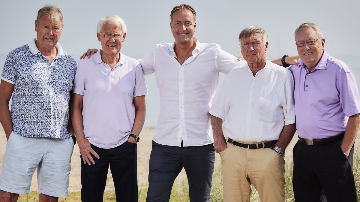 Åge Hareide, Morten Olsen, Kasper Hjulmand, Sepp Piontek og Bo Johansson