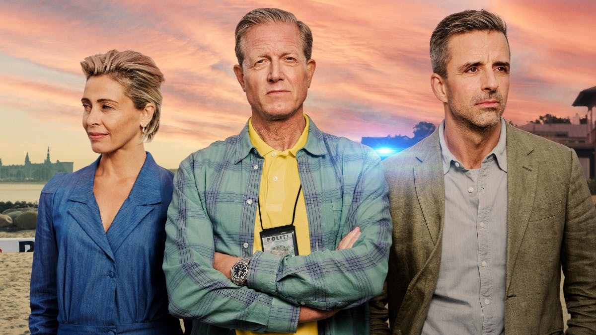 Laura Drasbæk, Peter Mygind og André Babikian i tv-serien "Sommerdahl". 