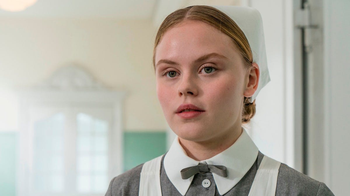 Andrea Heick Gadeberg som Marie i "Sygeplejeskolen".