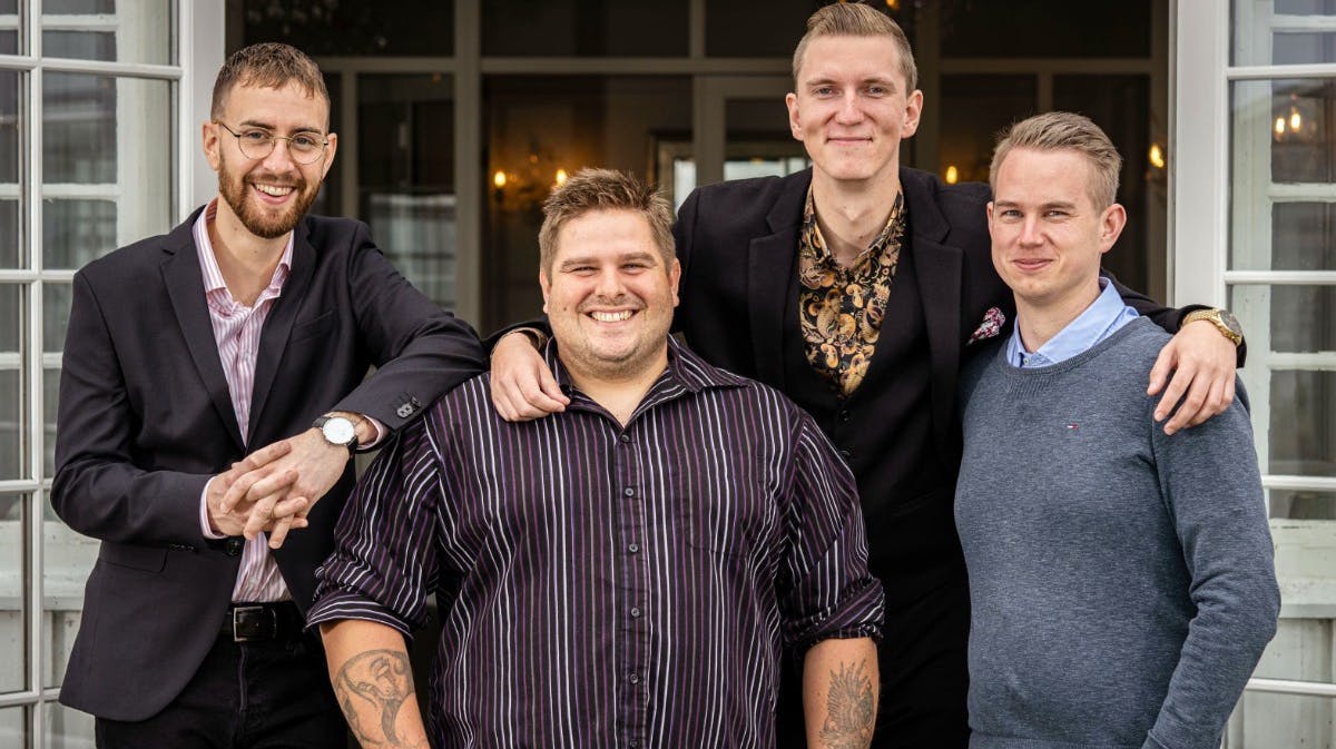 Nicolai, Jimmi, Kasper og Morten i "Kærlighed hvor kragerne vender"