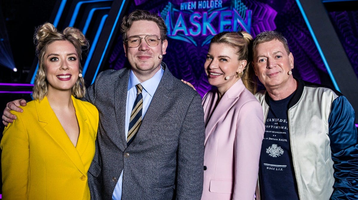 Detektiverne Sofie Jo Kaufmanas, Frederik Cilius, Mille Dinesen og Peter Frödin i "Hvem holder masken?"