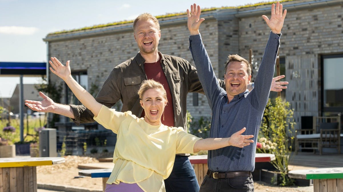 Christian Degn, Mette Helena Rasmussen og Ask Abildgaard i "Nybyggerne"