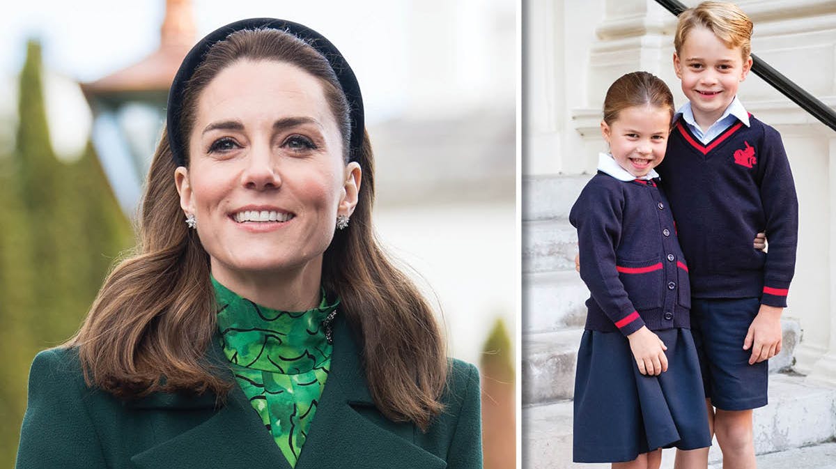 Hertuginde Catherine og børnene prins George og prinsesse Charlotte