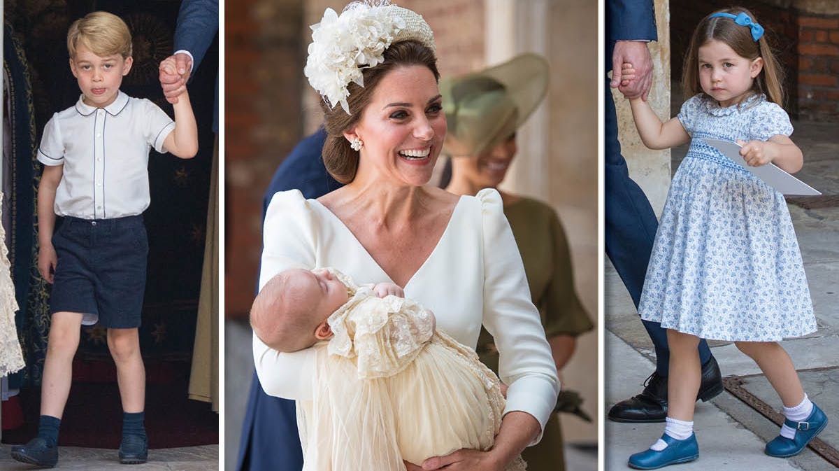 Prins George, hertuginde Catherine og prins Charlotte. Fotomontage.