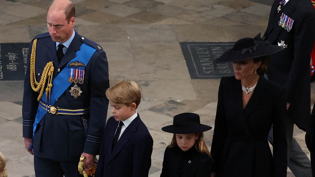 Prins William, prins George, prinsesse Charlotte og prinsesse Kate.&nbsp;