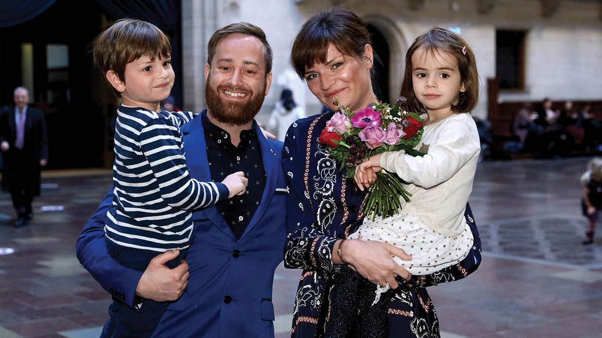 Gorm Wisweh og hustruen Charlotte med børnene Wilhelm og Rigmor