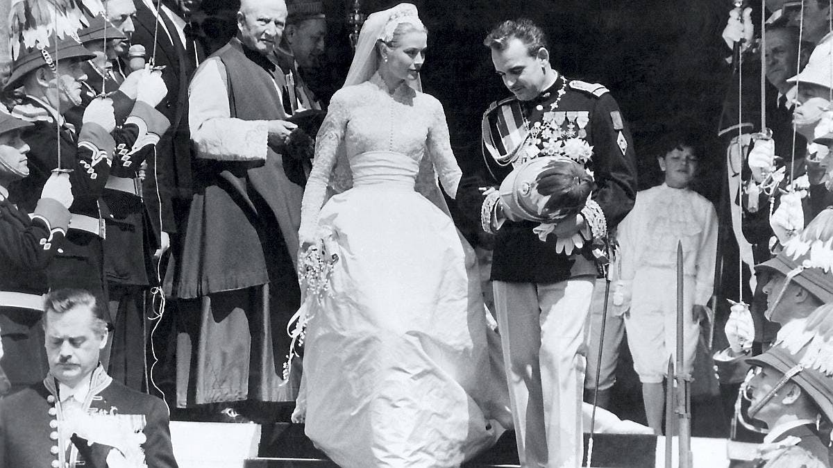 Grace Kelly og fyrst Rainier III af Monaco i 1956.