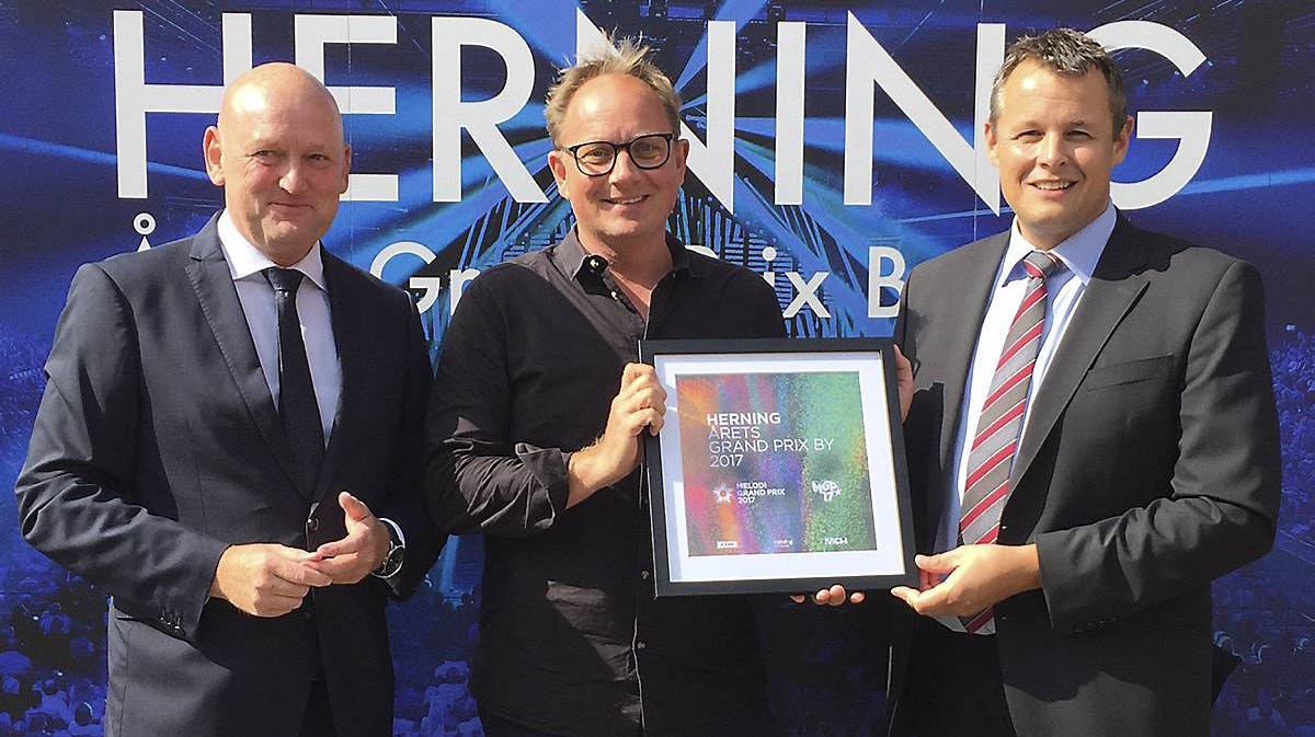 Administrerende direktør i MCH, Georg Sørensen, Underholdningschef i DR Jan Lagermand Lundme og Borgmester i Herning Lars Krarup.