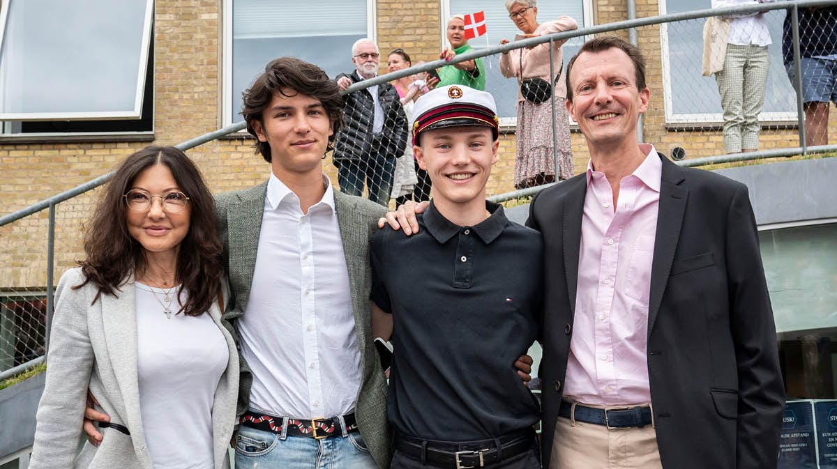 Grevinde Alexandra, prins Nikolai, prins Felix og prins Joachim. 