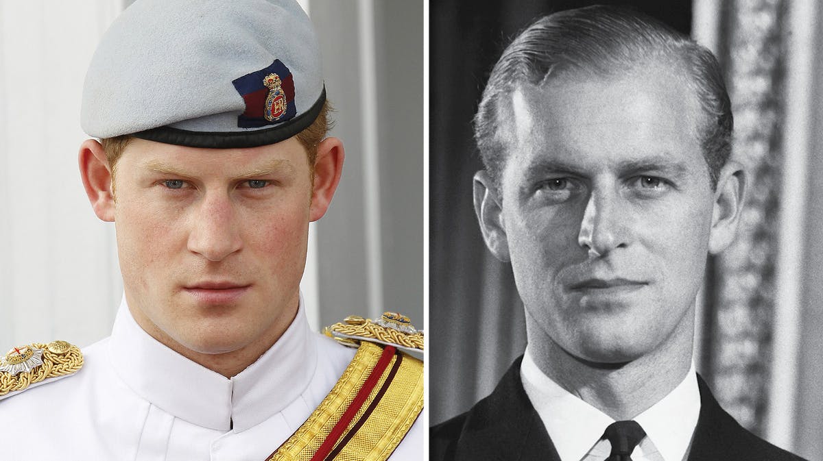 Prins Harry og prins Philip.