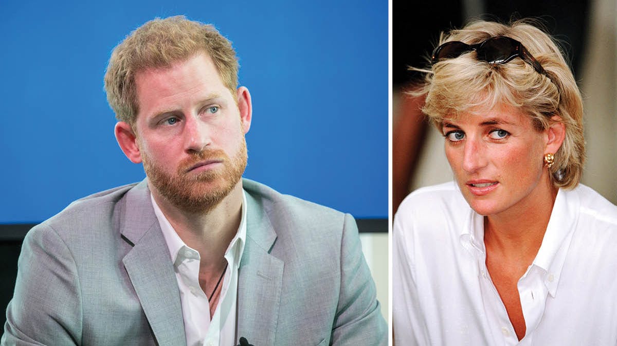 Prins Harry og prinsesse Diana. 