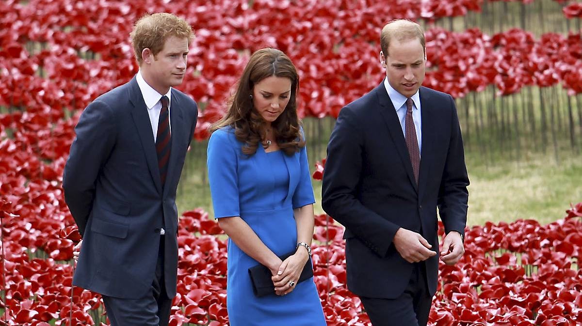 Prins William, prins Harry og hertuginde Catherine