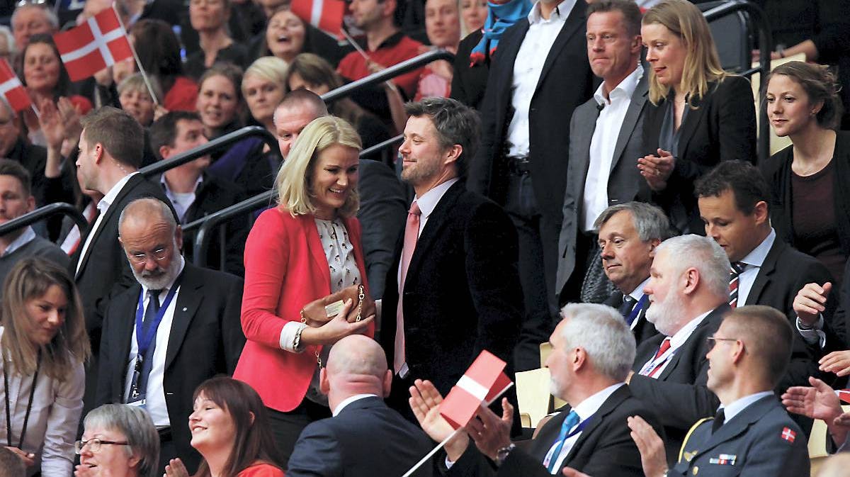 Helle Thorning-Schmidt og kronprins Frederik i Jyske Bank Boxen.