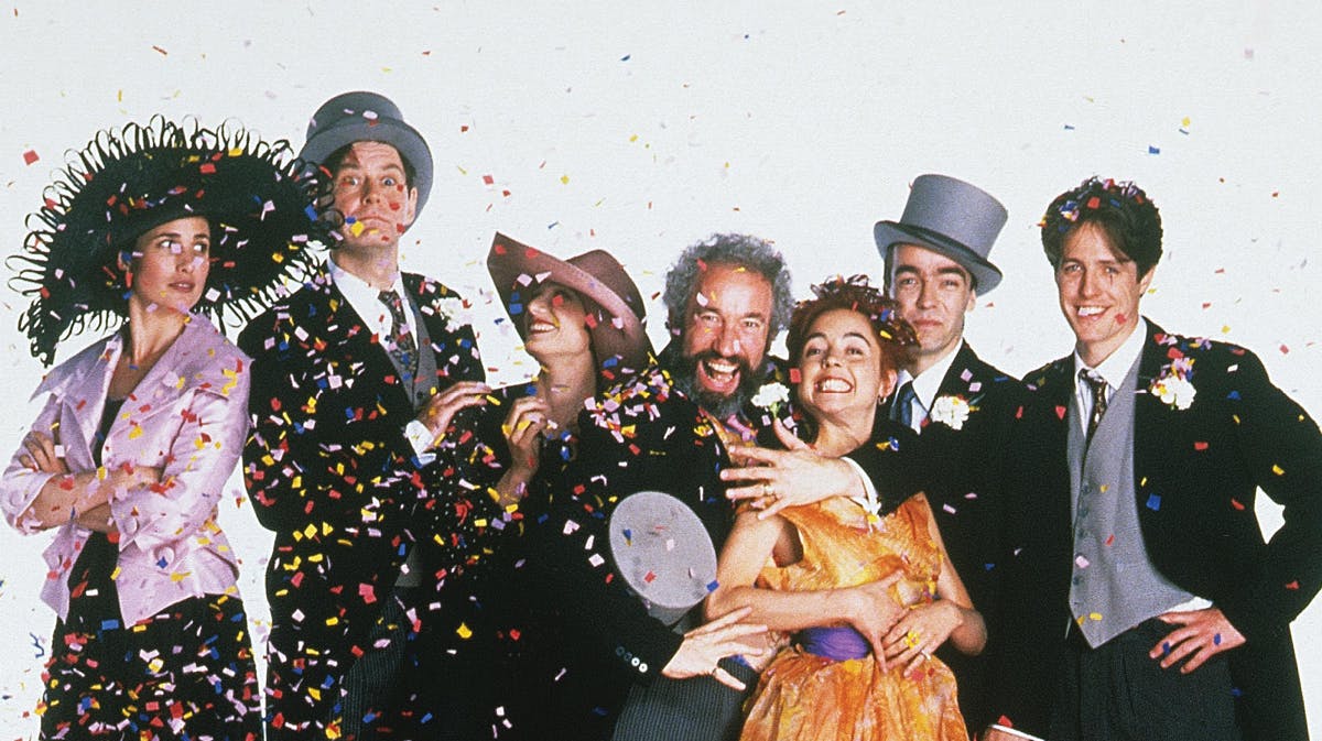 Sådan så holdet ud, da filmen "Fire bryllupper og en begravelse" i sin tid blev lavet.