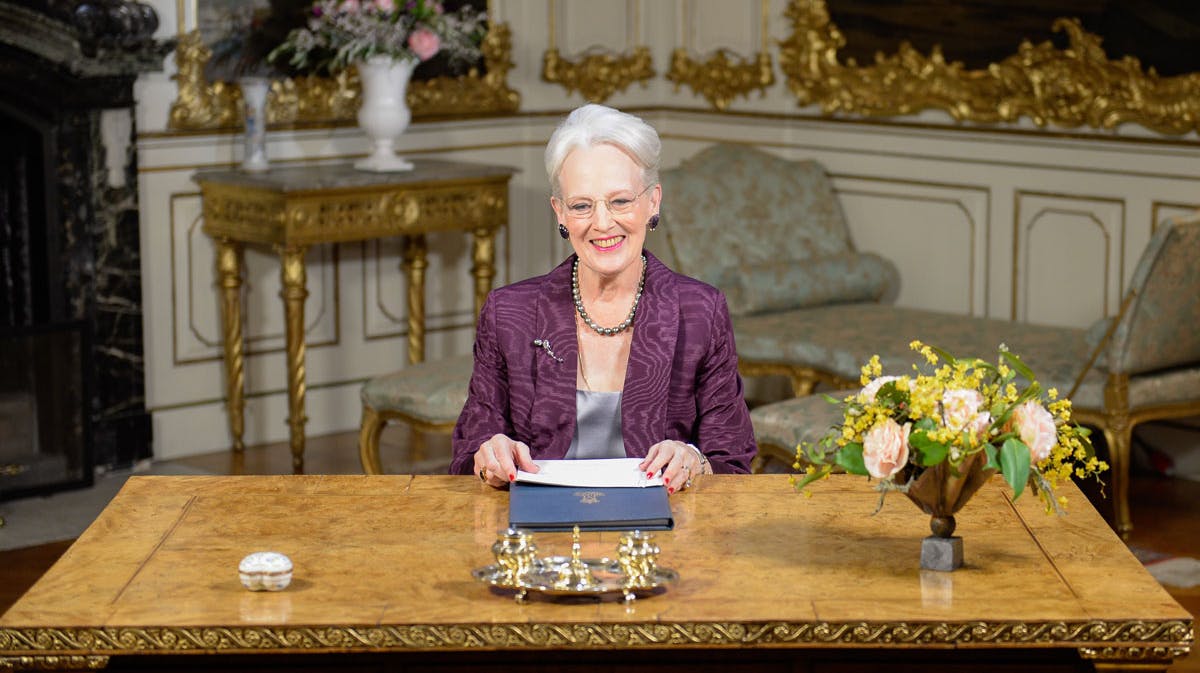 Dronning Margrethe holder nytårstale 2014.