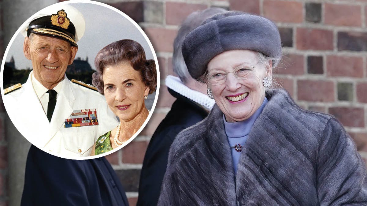 Dronning Margrethe. Indsat: Kong Frederik og dronning Ingrid. 
