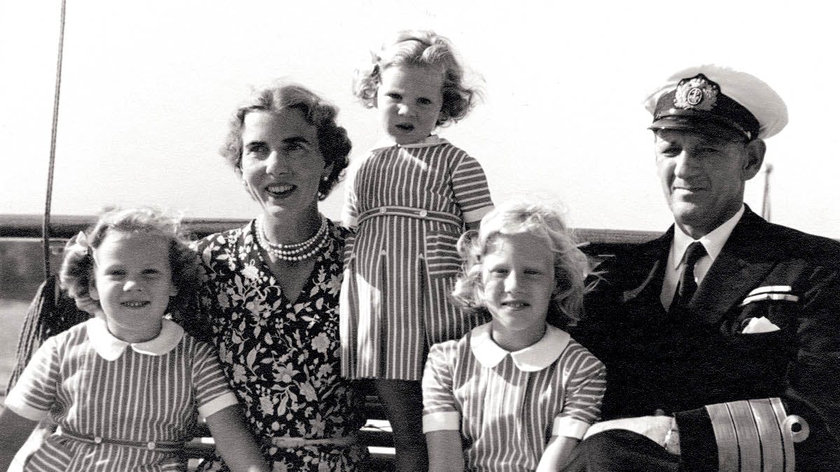 Prinsesse Benedikte, dronning Ingrid, prinsesse Anne-Marie, prinsesse Margrethe og kong Frederik 9.