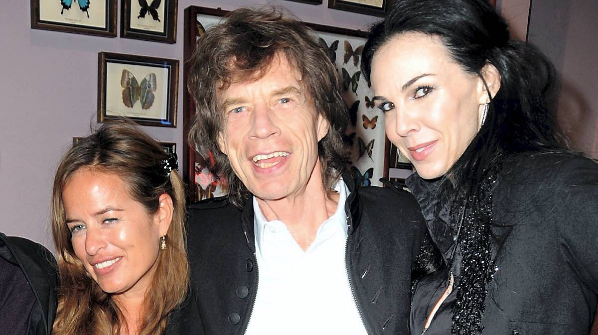 Jade Jagger, Mick Jagger og afdøde L'Wren Scott.