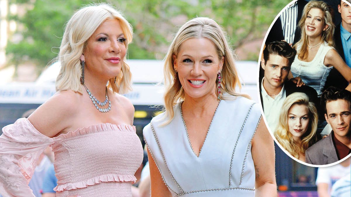 Jennie Garth og Tori Spelling fra "Beverly Hills 90210".