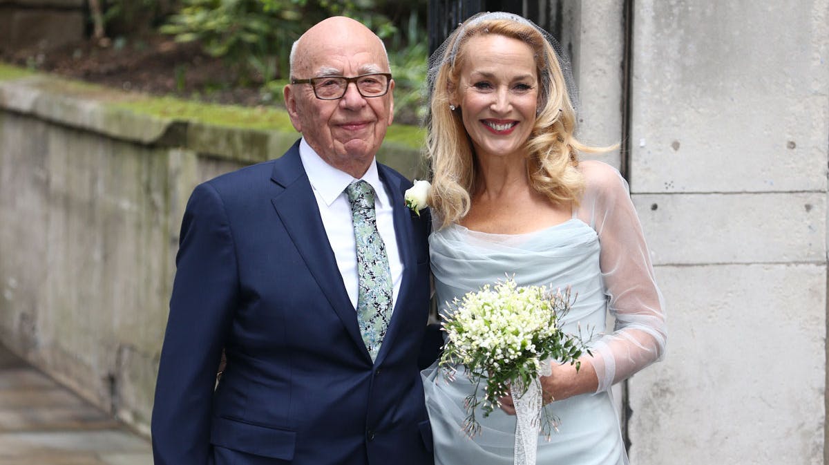 Jerry Hall og Robert Murdoch.