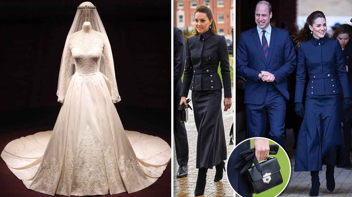 Hertuginde Catherines brudekjole og sæt fra Alexander McQueen.