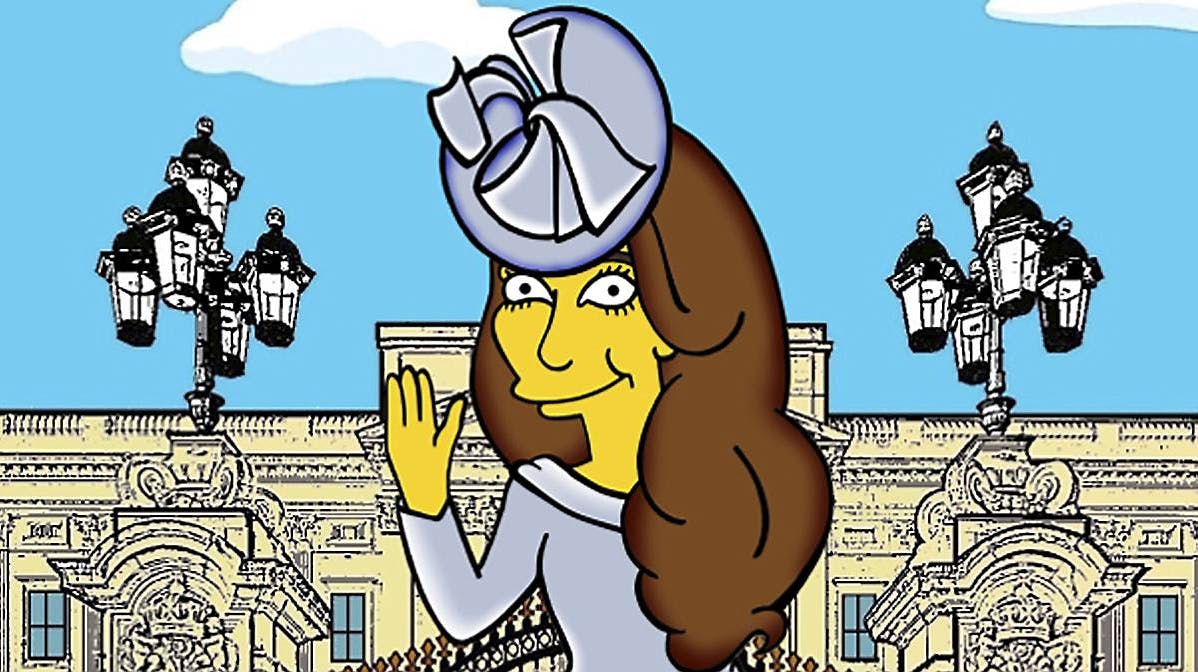 Hertuginde Catherine som "Simpsons"-figur, kreeret af kunstneren AleXsandro Palombo.