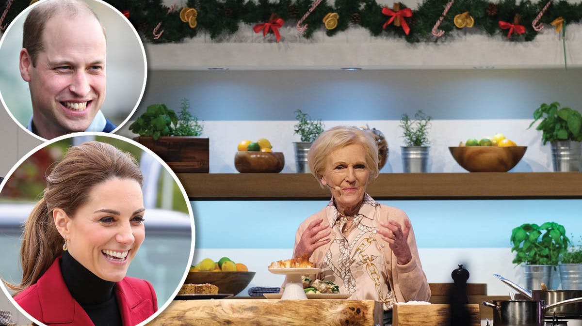 Prins William, hertuginde Catherine og Mary Berry.