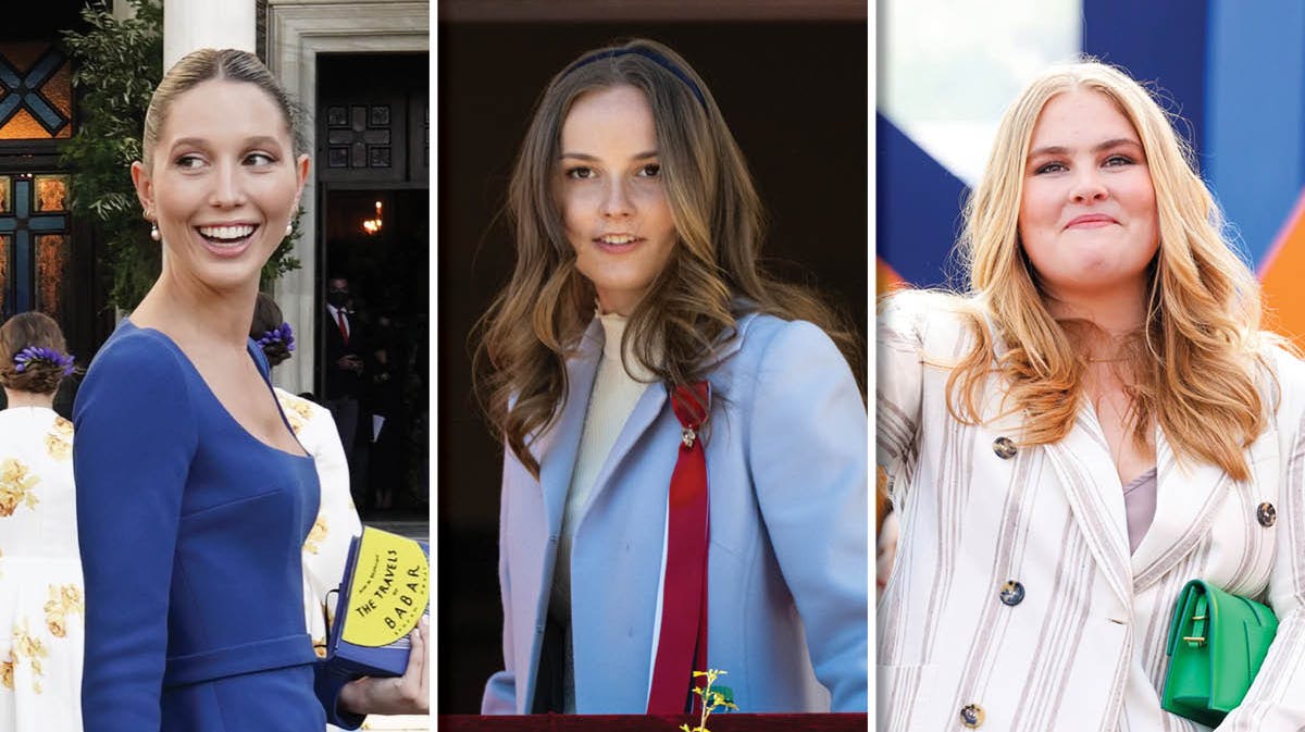 Fotomontage: Prinsesse Maria-olympia, prinsesse Ingrid Alexandra og prinsesse Amalia. 