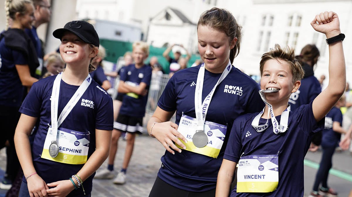 Prinsesse Josephine, prinsesse Isabella og prins Vincent til Royal Run. 