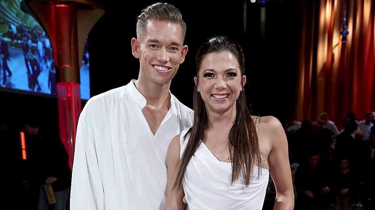 Morten Kjeldgaard og Sarah Mahfoud i "Vild med dans" 2016.