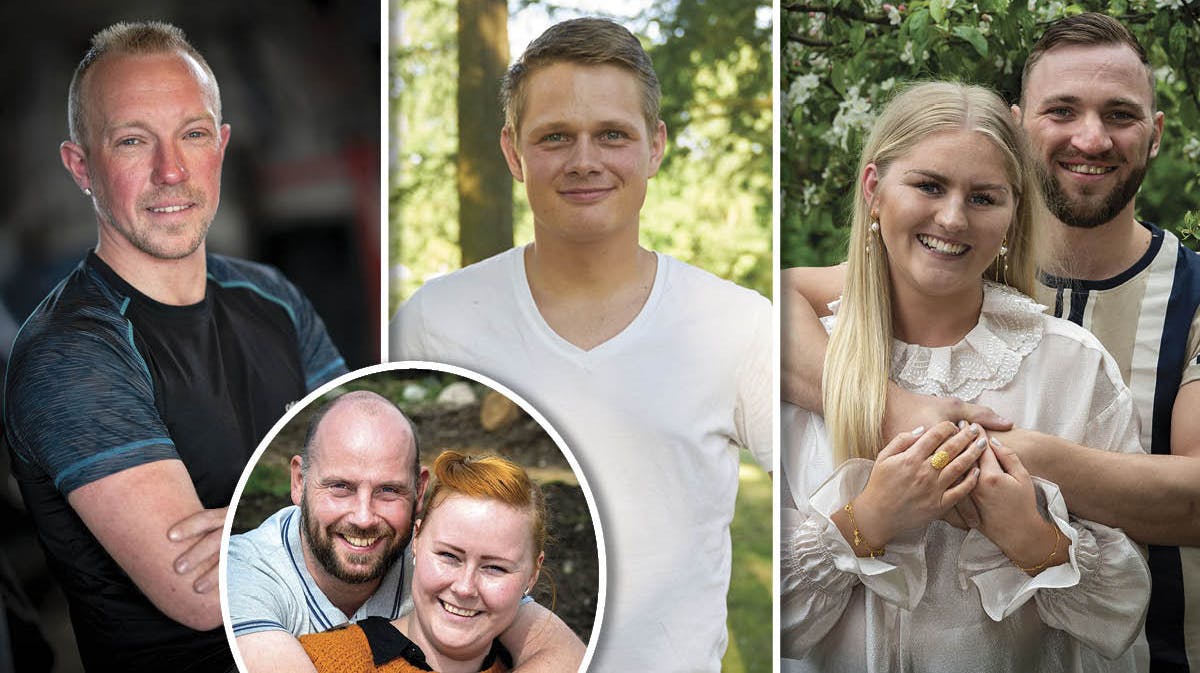 Calle, Thomas og Laura, Henrik, Søren Ole og Cecilie fra "Kærlighed hvor kragerne vender"