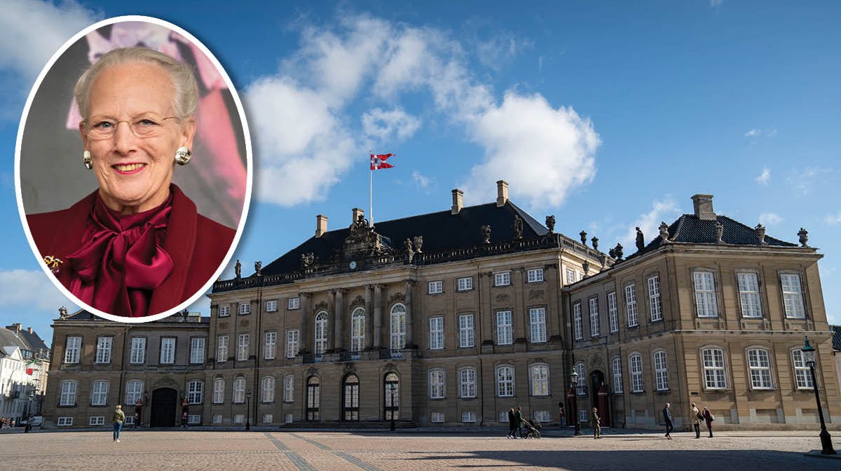 Amalienborg Slotsplads. Indsat: Dronning Margrethe.&nbsp;