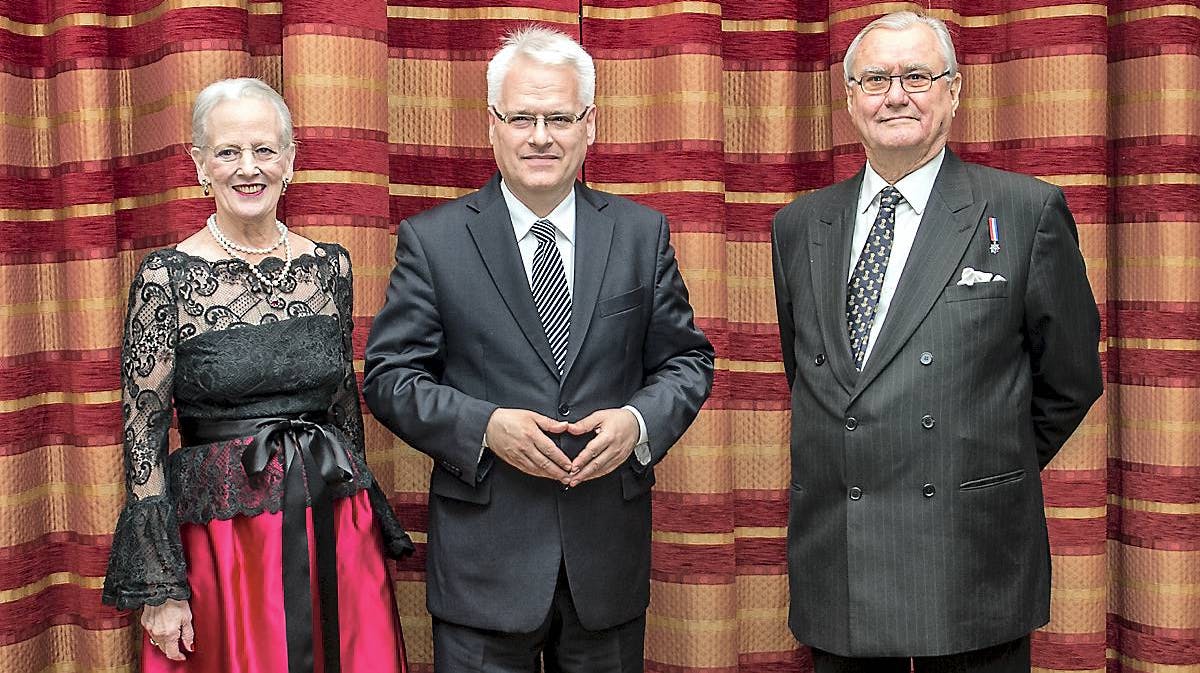 Dronning Margrethe, Kroatiens præsident Ivo Josipovic og prins Henrik.