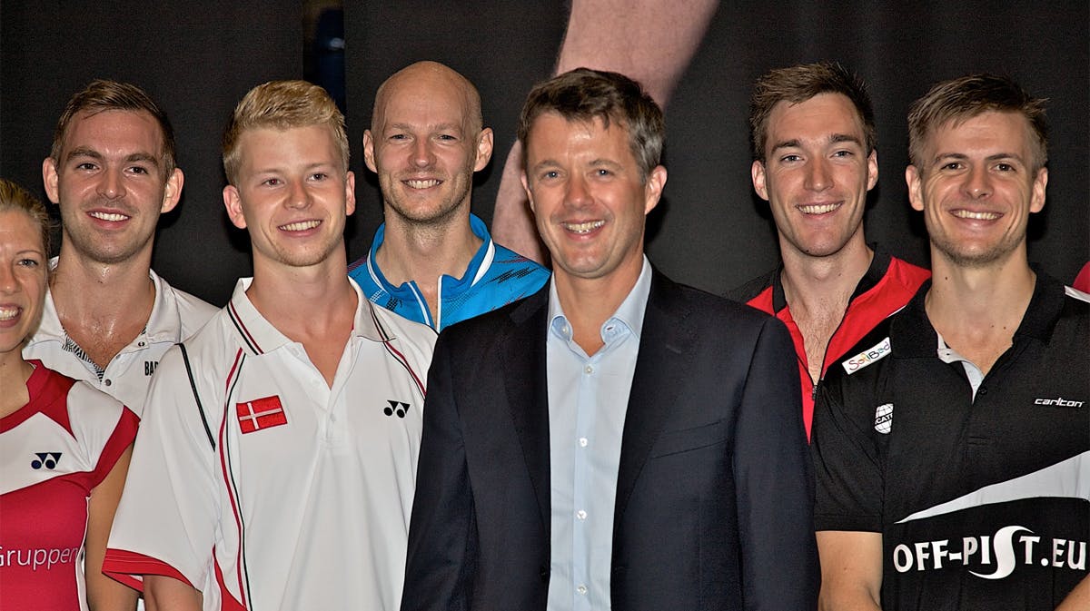 Kronprins Frederik og det danske badmintonlandshold