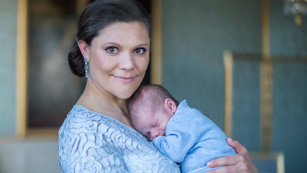 Kronprinsesse Victoria og prins Oscar.