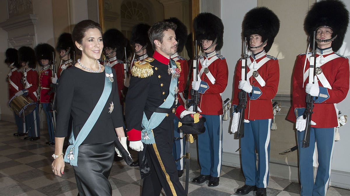 Kronprinsesse Mary og kronprins Frederik til kur på Christiansborg Slot 7. januar 2014.