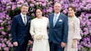Kronprins Frederik, prinsesse Carina, prins Gustav og kronprinsesse Mary