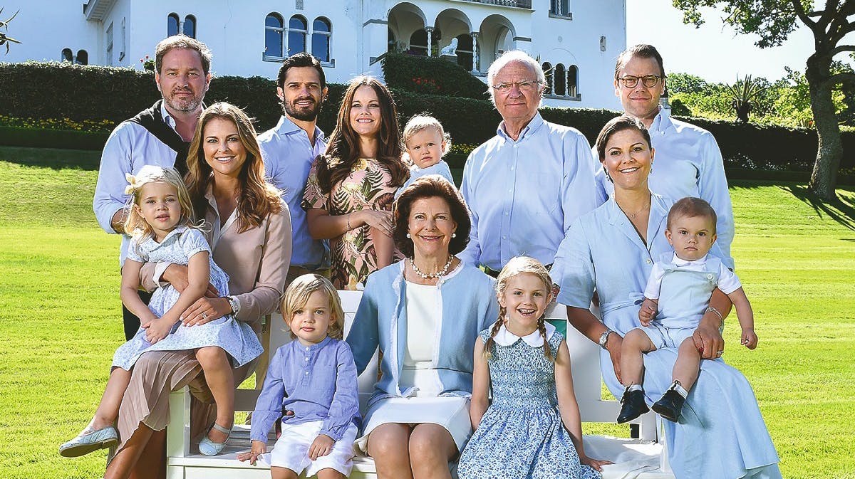 Den svenske kongefamilie på Sollidens slott.&nbsp;