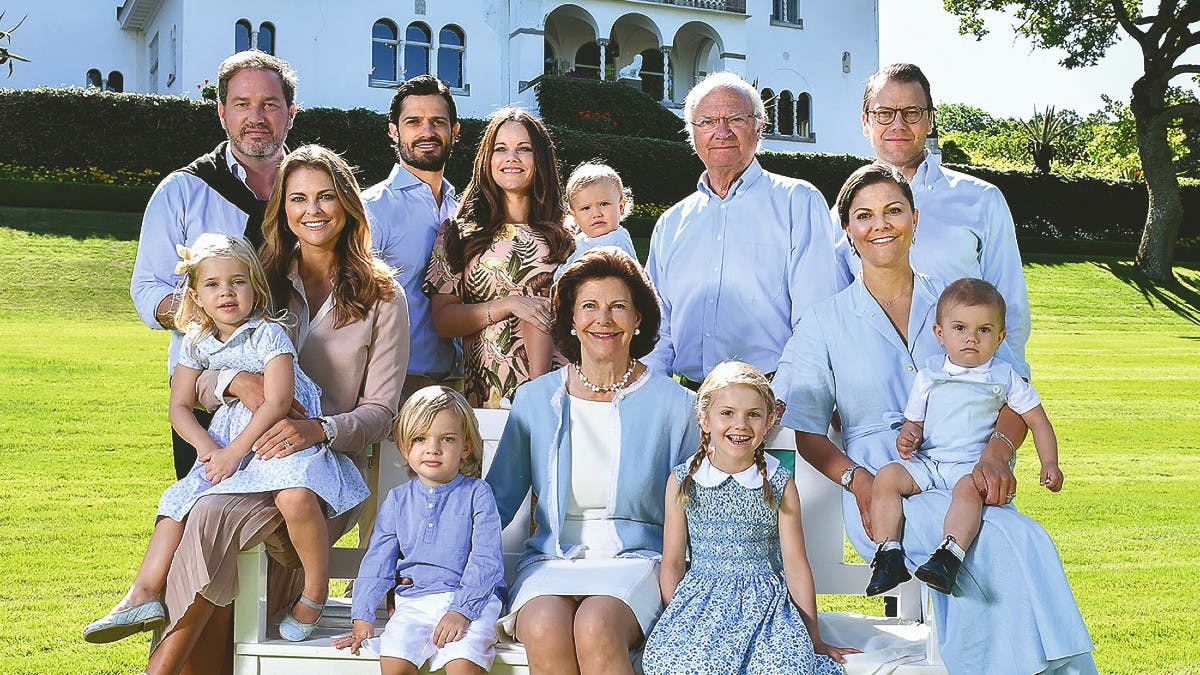 Den svenske kongefamilie på Sollidens slott.&nbsp;