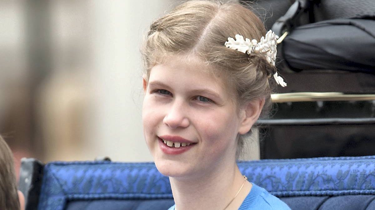 Lady Louise ved fejringen af dronning Elizabeths fødselsdag ved Trooping the Colour 11. juni 2016.