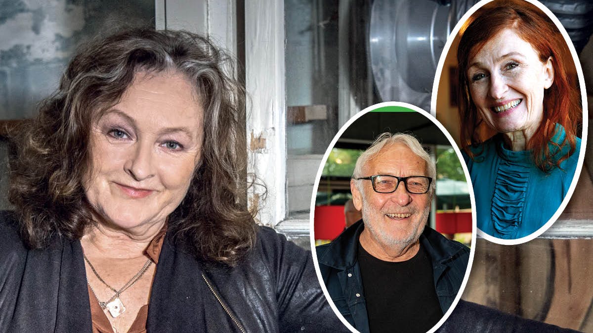 Fotomontage. Kirsten Lehfeldt. Indsat; Niels Hausgaard og Bodil Jørgensen.