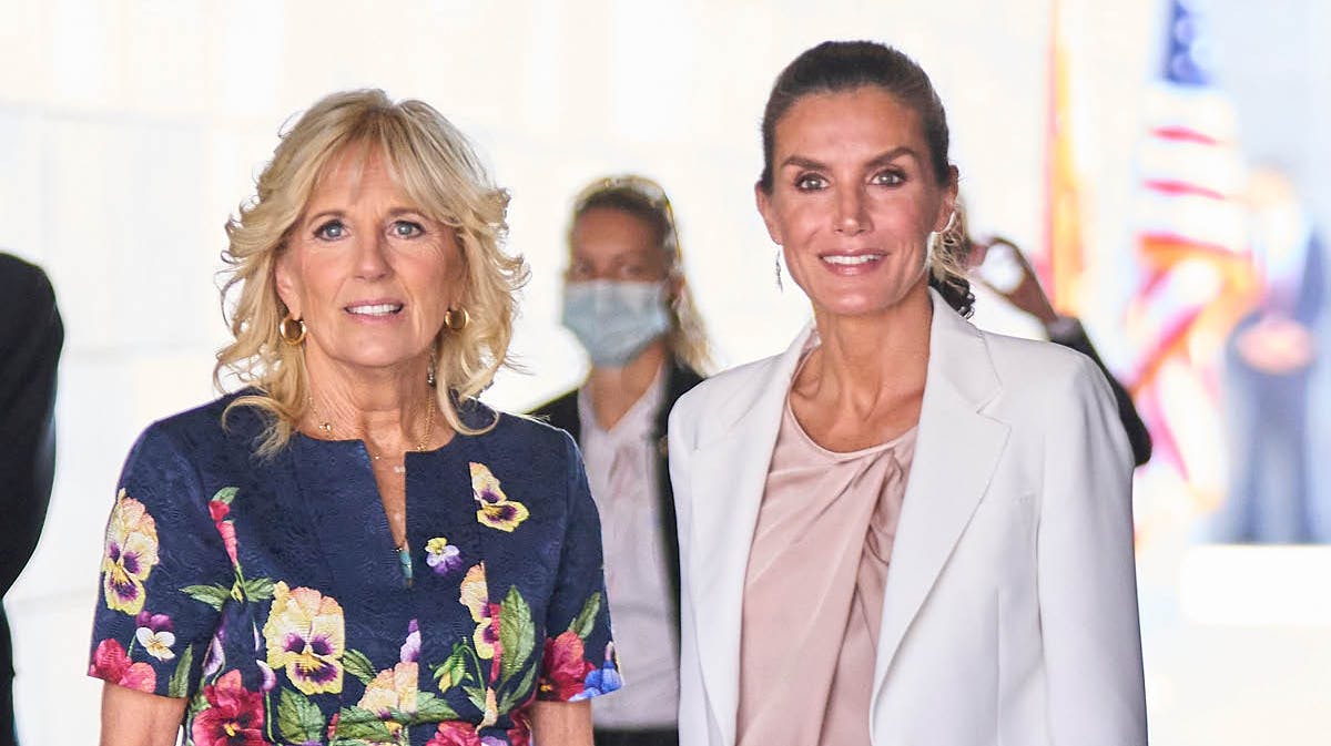 Jill Biden og dronning Letizia.