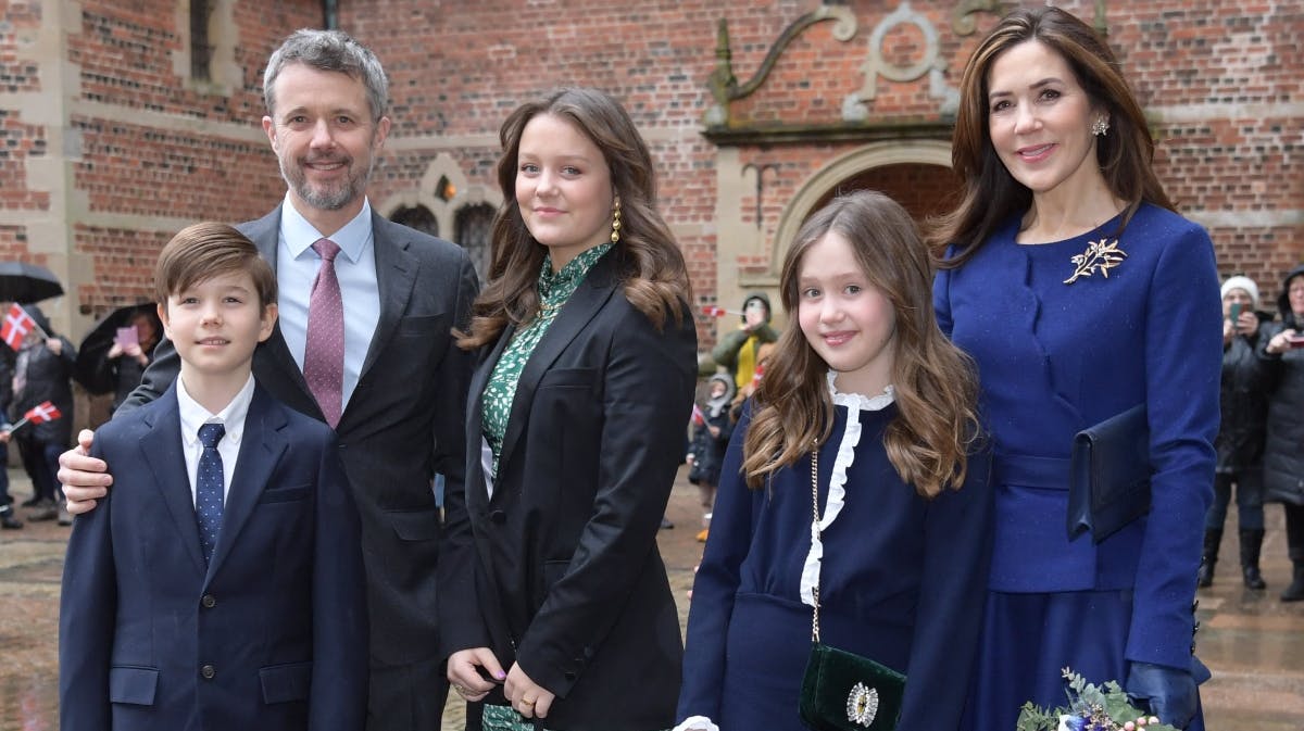 Prins Vincent, kronprins Frederik, prinsesse Isabella, prinsesse Josephine og kronprinsesse Mary. 