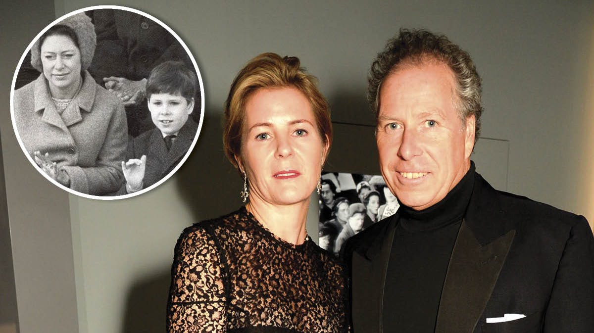 David Armstrong-Jones og Serena. Indsat: Prinsesse Margaret med sin søn