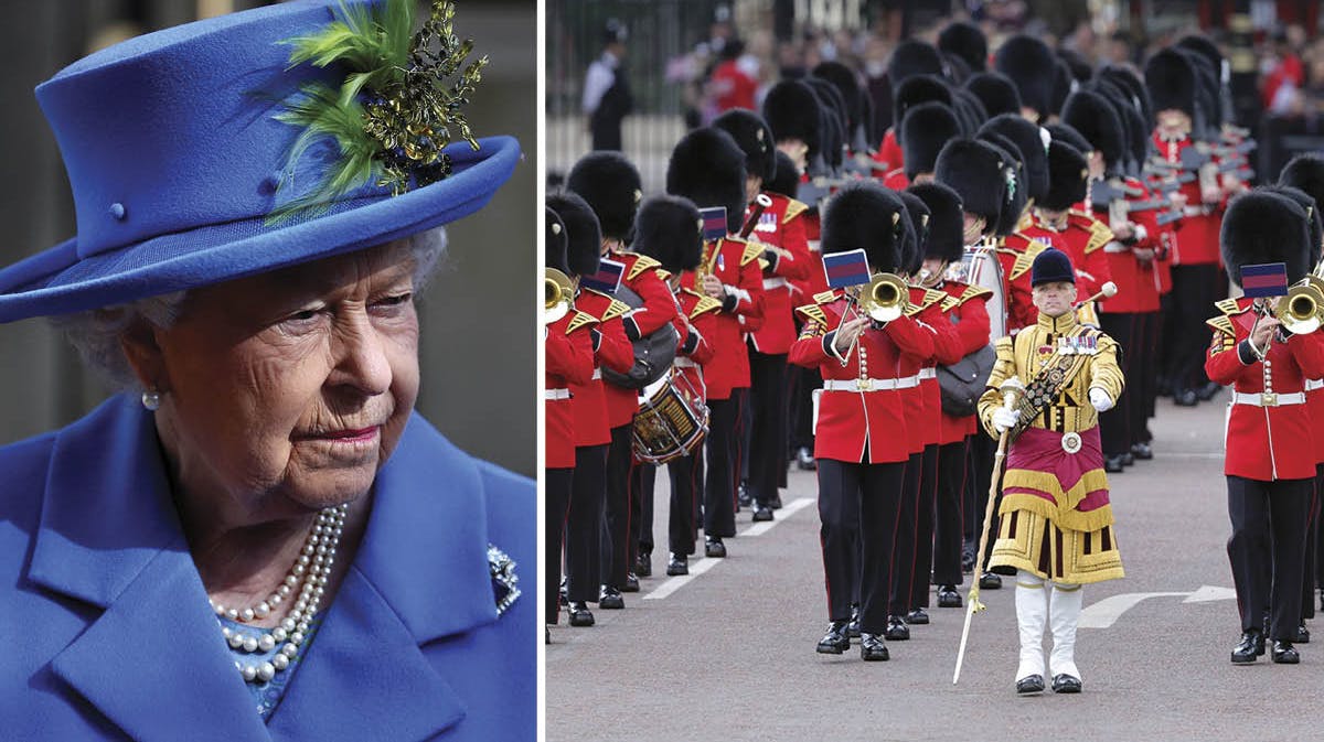 Arkivbillede af dronning Elizabeth. Indsat: Trooping the Colour 2022.