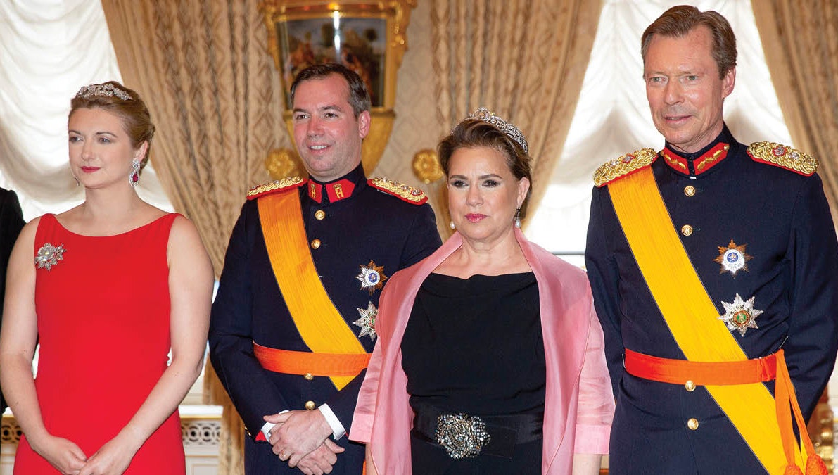 Arvestorhertuginde Stéphanie, arvestorhertug Guillaume, storhertuginde Maria Teresa og storhertug Henri. 