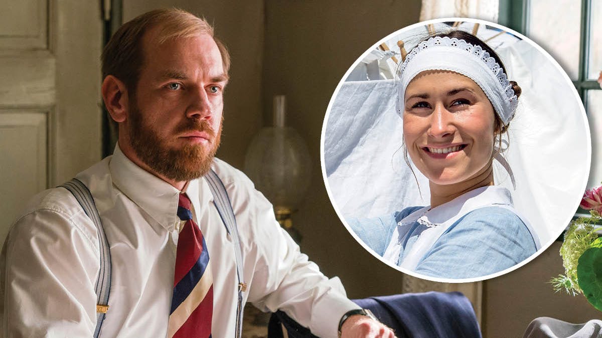 Morten Hemmingsen og Rosalinde Mynster som Morten og Fie i "Badehotellet".