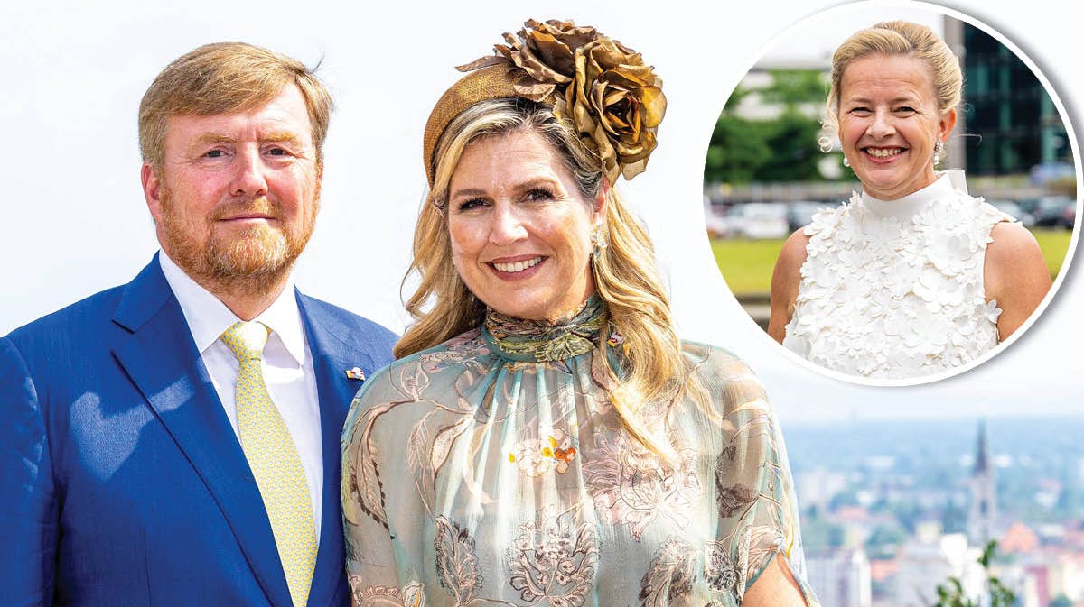 Fotomontage. Kong Willem-Alexander og dronning Maxima. Indsat: Prinsesse Mabel. 